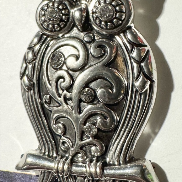 Wearable Art By Roman Silver Owl with Rhinestones Magnetic Closure New NOS NWT - Picture 2 of 3